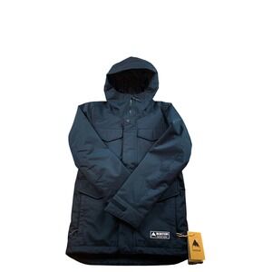Burton Mens Snowboard Jacket Living Lining Black Hooded Parka XXS New